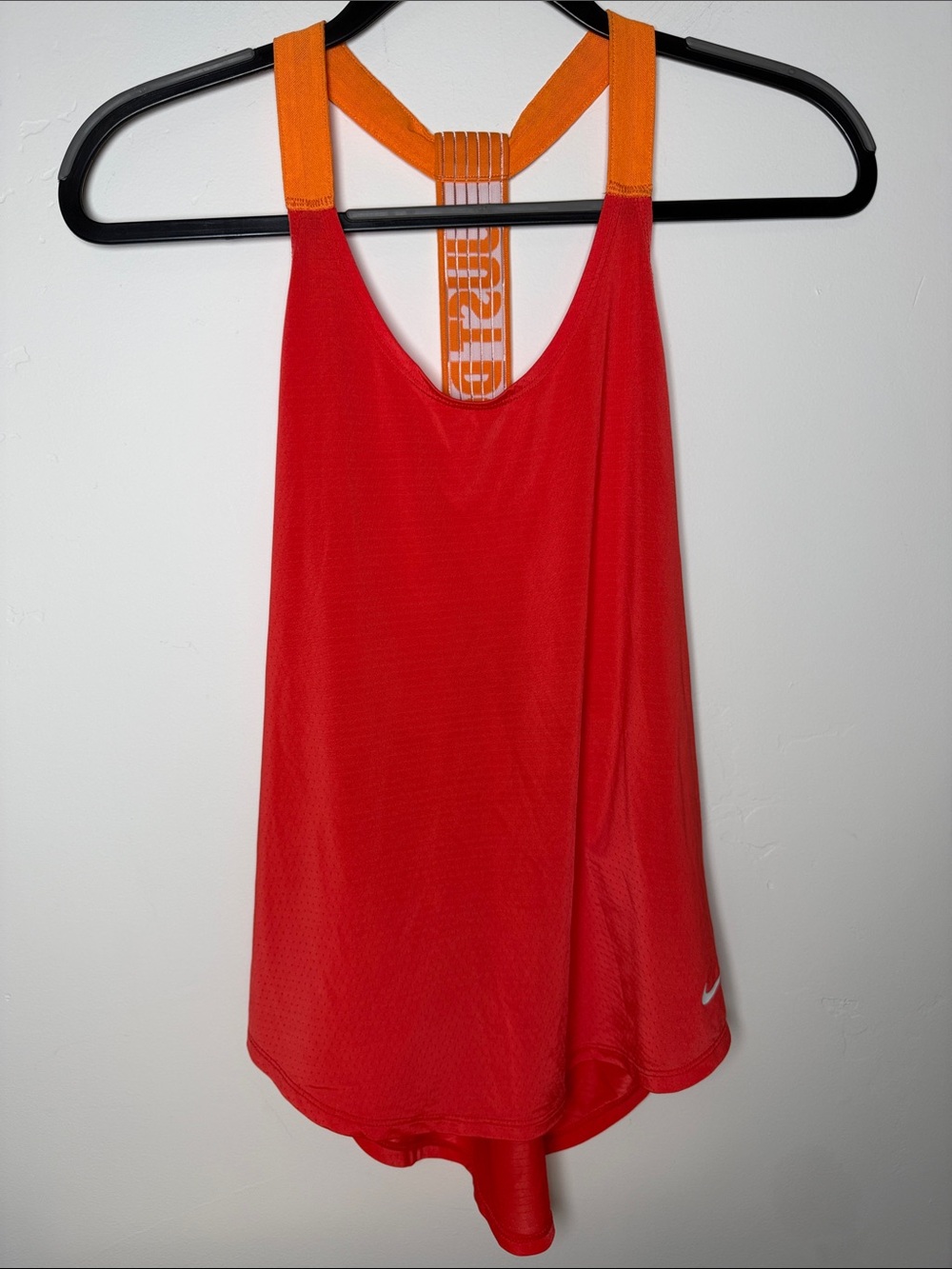 Nike just do it Red Tank Top Orange Racerback Straps activewear Small yoga gym